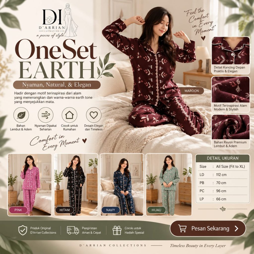 D’Arrian Oneset Earth Rayon Premium All Size